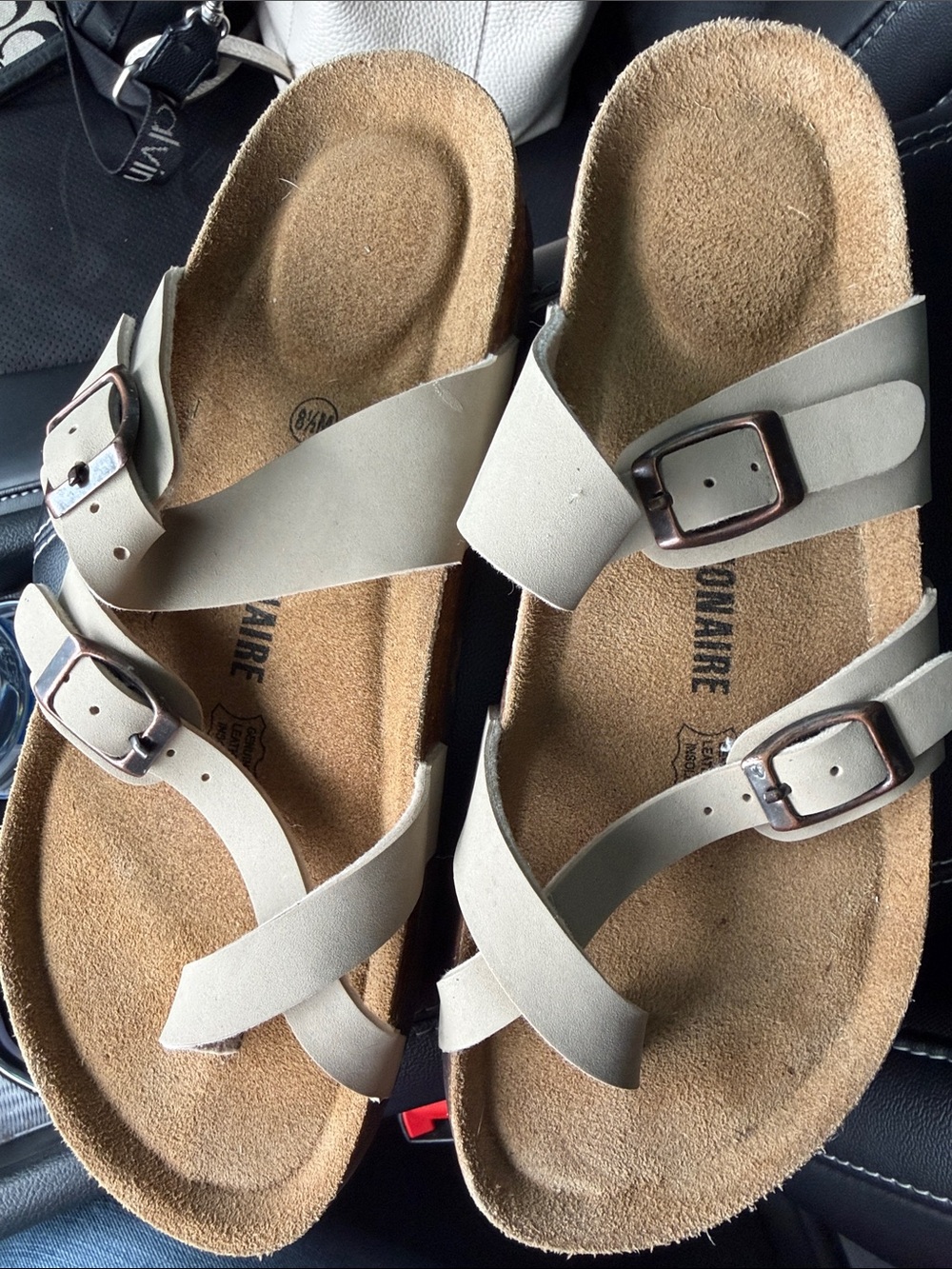 Women’s Neutral Double-Buckle Cork Footbed Sandals